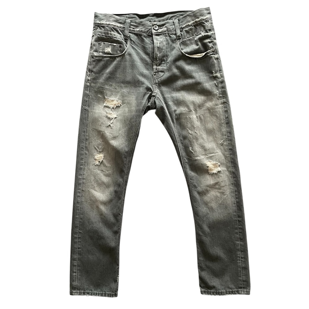 G Star Raw New Radar Slim Men’s Denim Jeans Gray Distressed 31x30